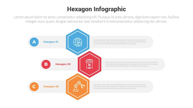 Vector diagrama de plantilla de infografías con contenedor rectangular redondo con diseño creativo de pasos de 3 puntos para la presentación de diapositivas