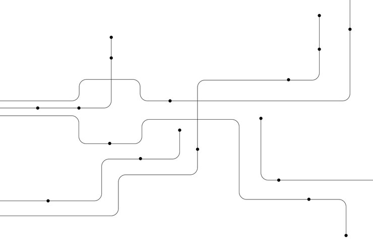 Vector diagrama de red abstracto con líneas interconectadas