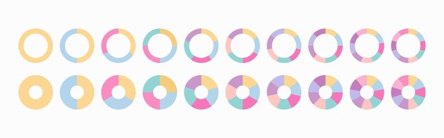 Diagrama con secciones y rebanadas Esquemas de gráficos circulares de estructura circular plantilla de gráfico