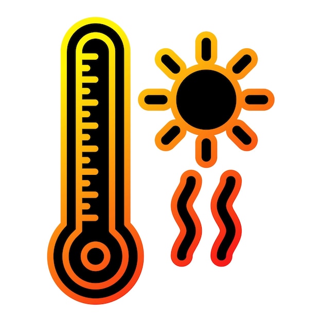 Vector un diagrama de un sol con un medidor de temperatura