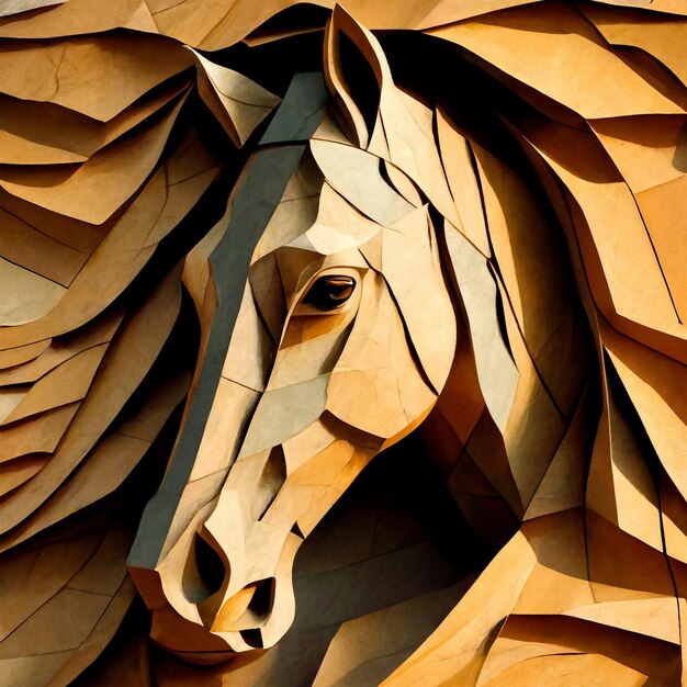 Vector diagrama vectorial animales acuarela caballos ciervos paleta cuchillo geometría