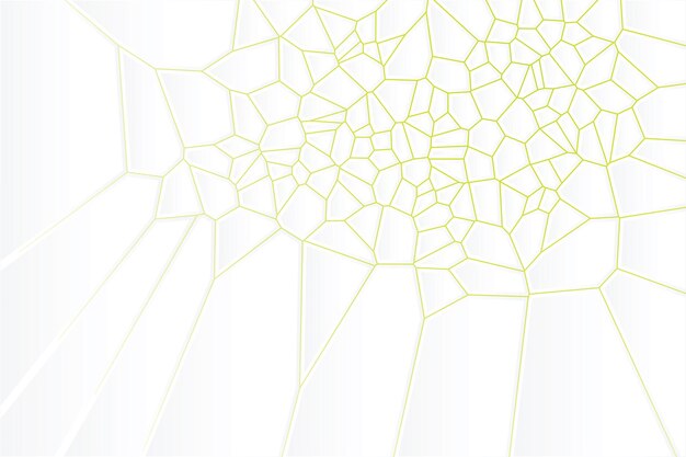 El diagrama de voronoi blanco bloquea el patrón de celdas pared de fondo rota geométrica con retroiluminación degradada