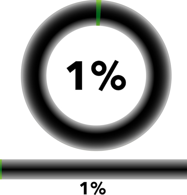 Vector diagramas de porcentaje de círculo listos para usar para diseño web, interfaz de usuario (ui) o infografía