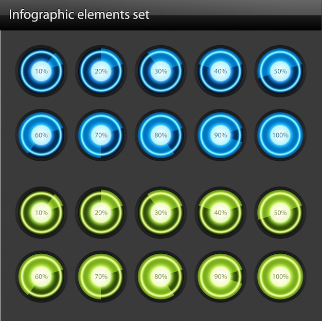 Diagramas redondos para diseño de infografías.