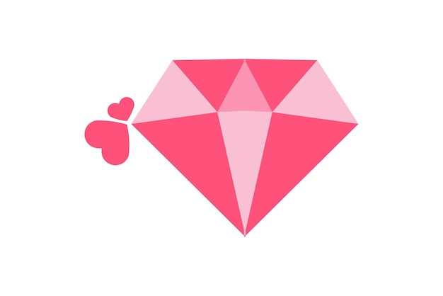 El diamante del amor, el adhesivo del feliz día de San Valentín.