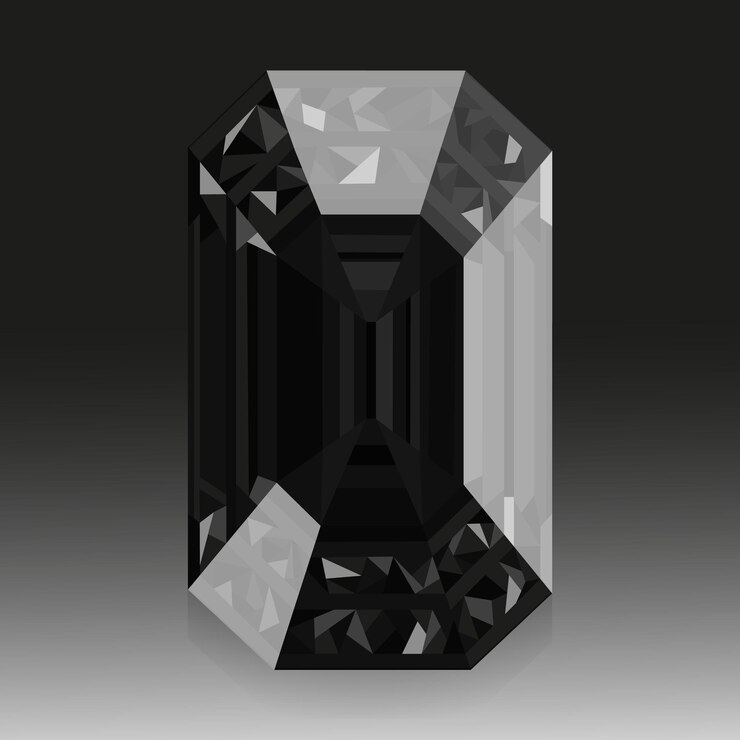 Diamante de corte de esmeralda negra