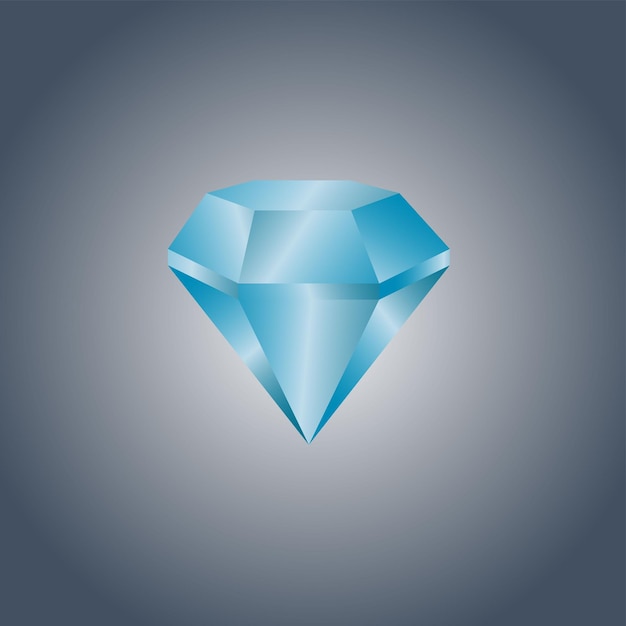 El diamante está aislado en una ilustración vectorial fotorrealista gris