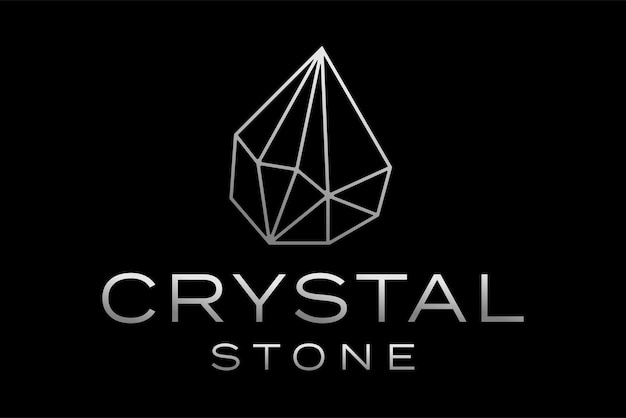 Diamante gemas cristal línea de piedra marco vidrio constelación diseño de logotipo de lujo