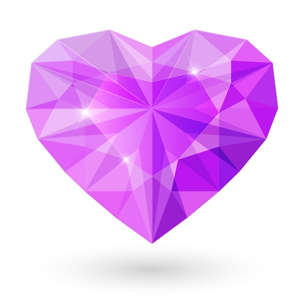 Diamante poligonal Corazón Vector aislado