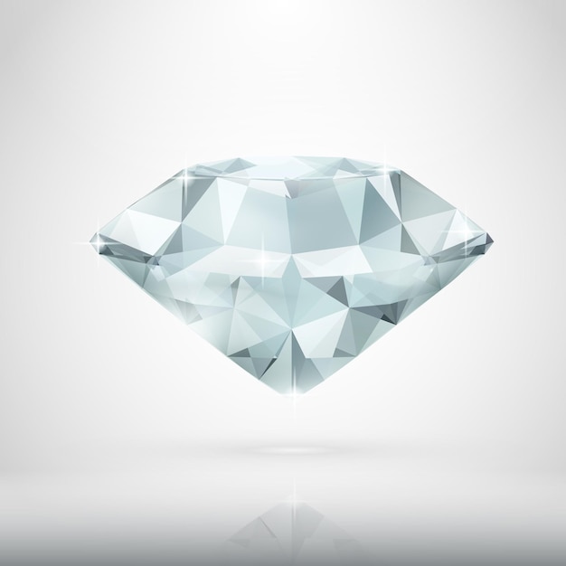Diamante realista aislado en blanco