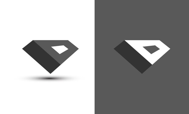 Vector diamond letra única o este logotipo tiene un alto nivel de legibilidad en varios tamaños y se puede usar en varios medios fácilmente
