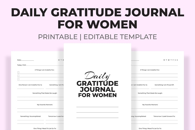 Diario diario de gratitud para mujeres