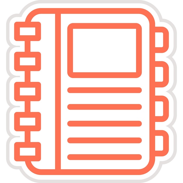 Diario de ilustraciones de diseño de íconos vectoriales