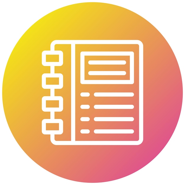 Diario de ilustraciones de diseño de íconos vectoriales
