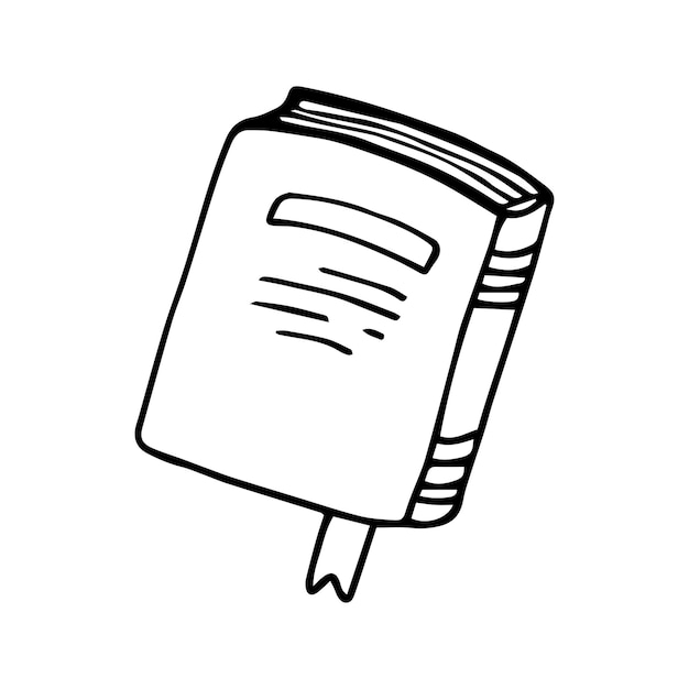 Diario de libros con elemento de diseño de marcadores Ilustración vectorial dibujada a mano dibujo de contorno de estilo doodle