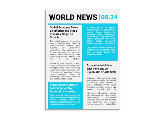 Diario moderno con texto e información