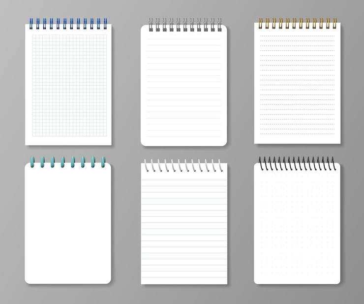 Vector diarios realistas cuadernos vectoriales cuadernos de papel 3d