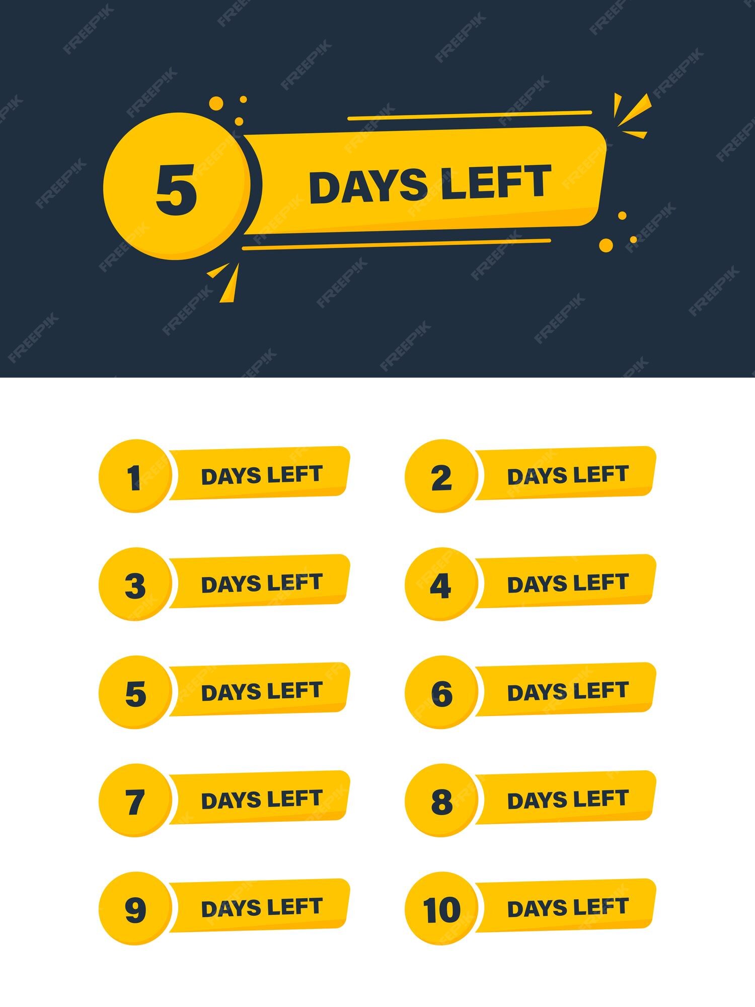 Días de cuenta regresiva para el conjunto de banner aislado en el fondo