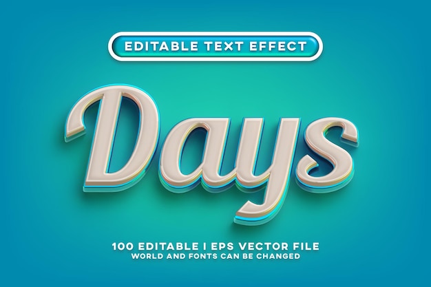 Días de diseño de efectos de texto editables