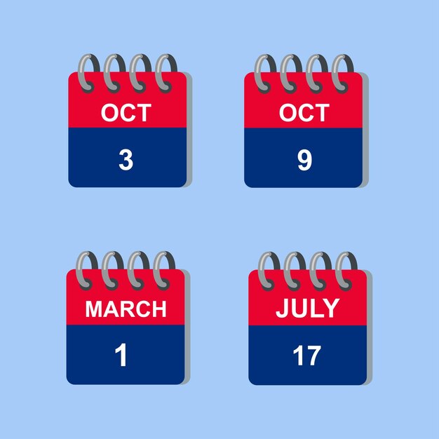 Vector días festivos en el calendario 2