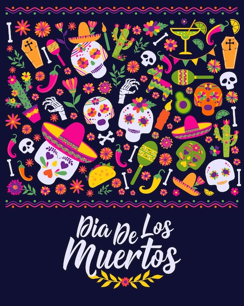 Dias de los muertos. diseño de méxico para fiesta