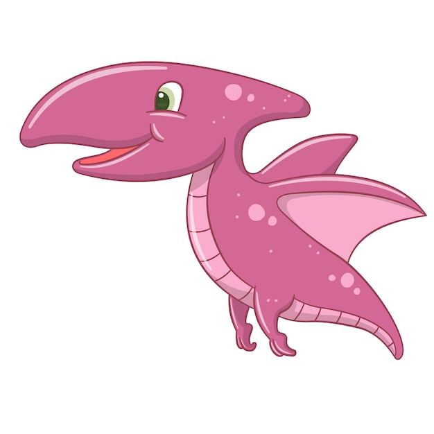 Dibuja un dibujo de un dinosaurio un pterosaurio rosado lindo un depredador alado que puede volar dibujado a mano