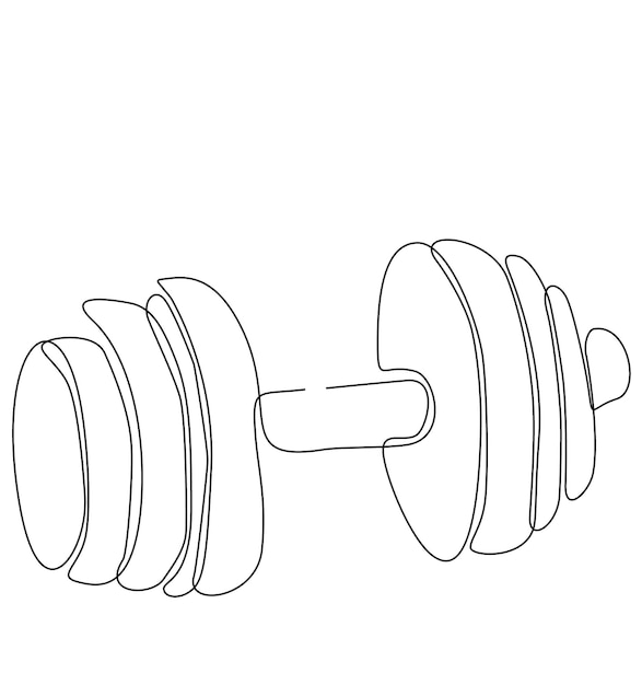 Dibuja una línea continua de pesas o mancuernas