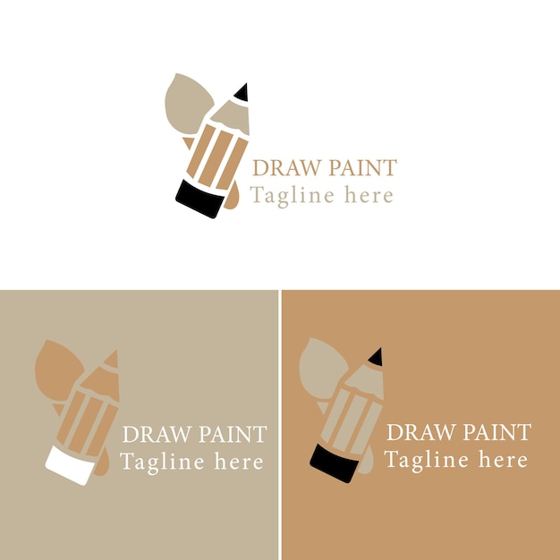 Dibuja el vector de la plantilla del logotipo de pintura