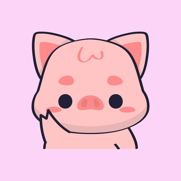 El dibujado del cerdo rosado adorable