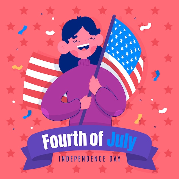 Dibujado a mano 4 de julio orgullosa ilustración americana