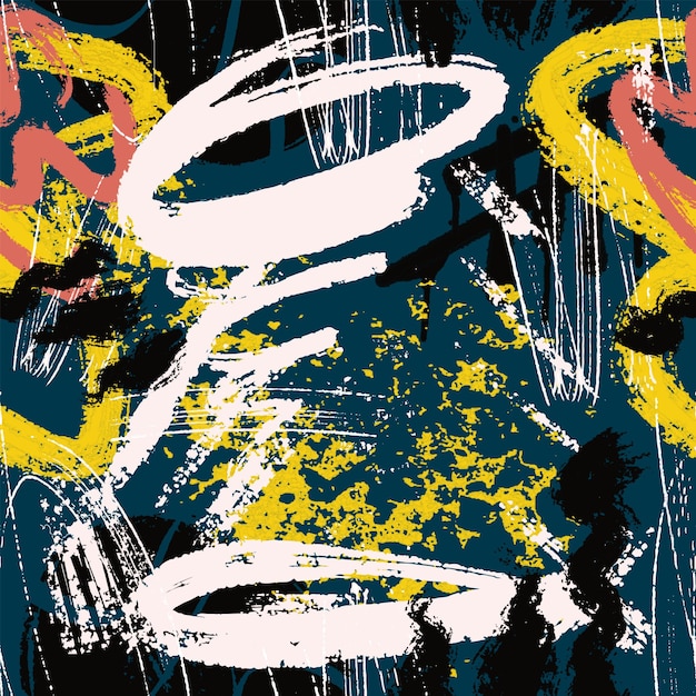 Dibujado a mano Abstracto Patrón de pincel sin costura
