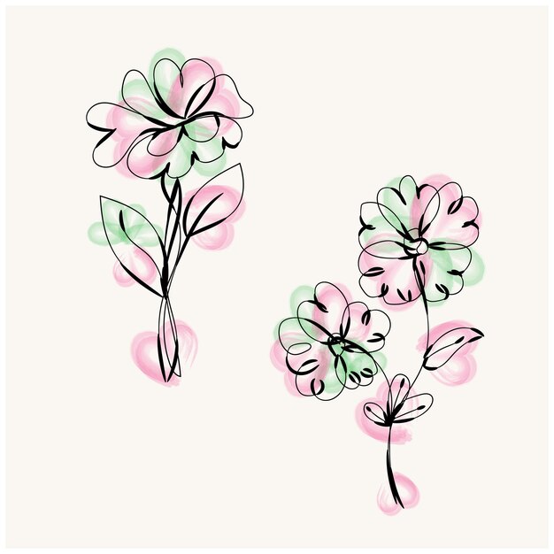 Dibujado a mano acuarela diseño de marco floral