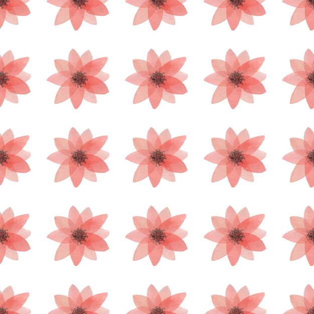Dibujado a mano acuarela flor de patrones sin fisuras