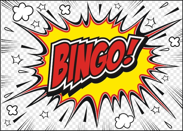 dibujado a mano alzada cómic discurso burbuja cartoon palabra bingo