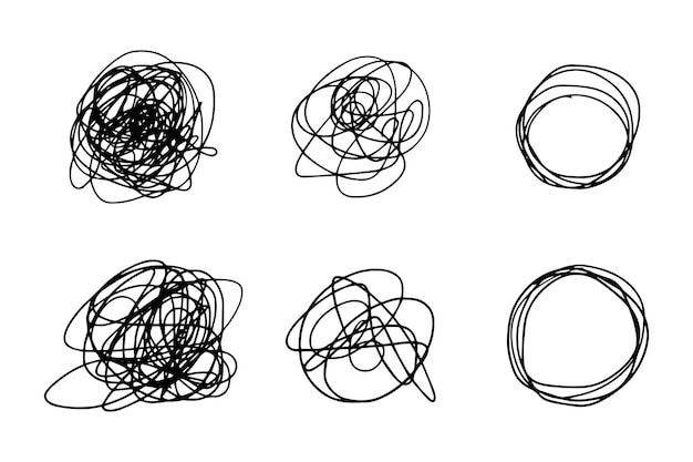 Dibujado a mano de bosquejo de garabatos de enredo Ilustración de vector de garabato abstracto