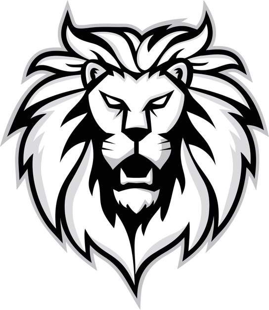 Dibujado a mano de cabeza de león Mascota de león para camiseta Logotipo de vestimenta deportiva Emblema gráfico ropa atlética