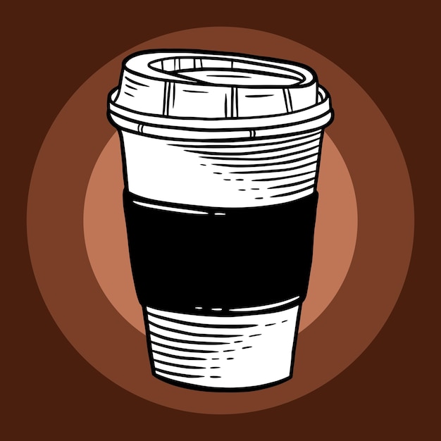 Dibujado a mano Café Crema bebida Tienda de postres Taza de vidrio Taza Menú Café Restaurantes Ilustración