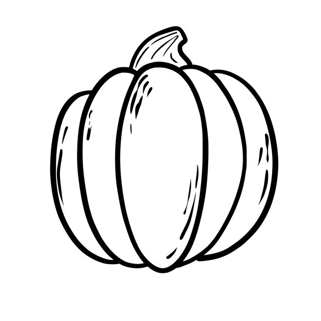 Dibujado a mano de calabaza Ilustración vectorial en estilo moderno Calabaza festiva Vegetable de otoño