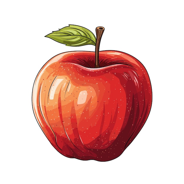 Dibujado a mano color plano fruta manzana ilustración