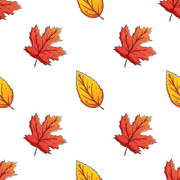 dibujado a mano de coloridas hojas de otoño de fondo transparente
