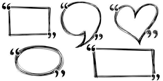 Dibujado a mano conjunto de burbujas de discurso aislado. Elemento de conjunto de Doodle. Ilustración vectorial.
