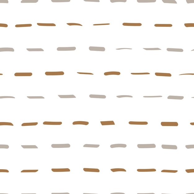 Dibujado a mano sin costuras minimalista patrón de línea de tirón tonos de la tierra en fondo blanco geometría abstracta