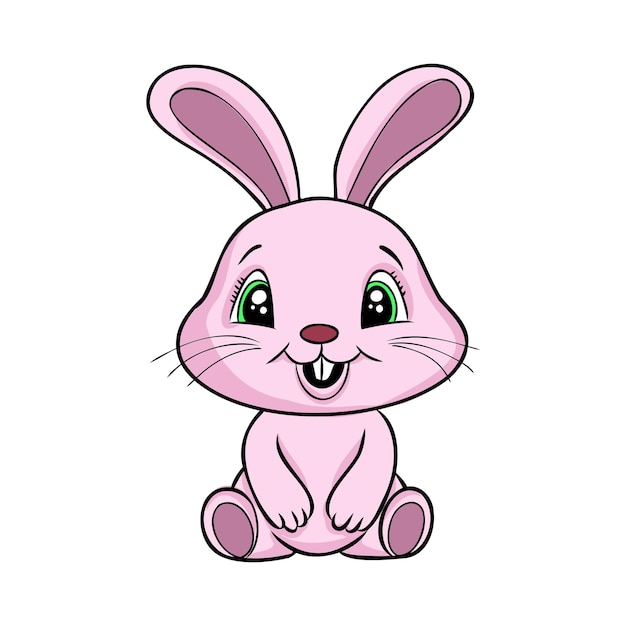 Vector dibujado a mano cute bunny vector ilustración diseño de impresión conejo niños imprimir en camiseta