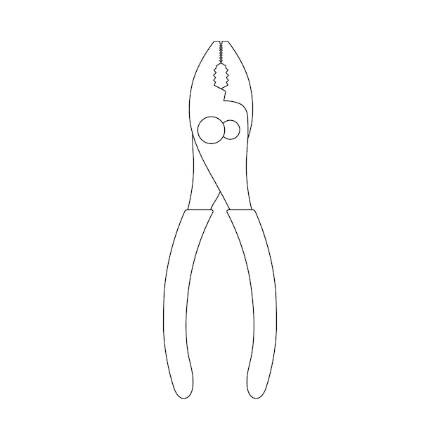 Dibujado a mano Dibujado por niños Ilustración vectorial de dibujos animados Slip Join Pliers icono aislado en blanco