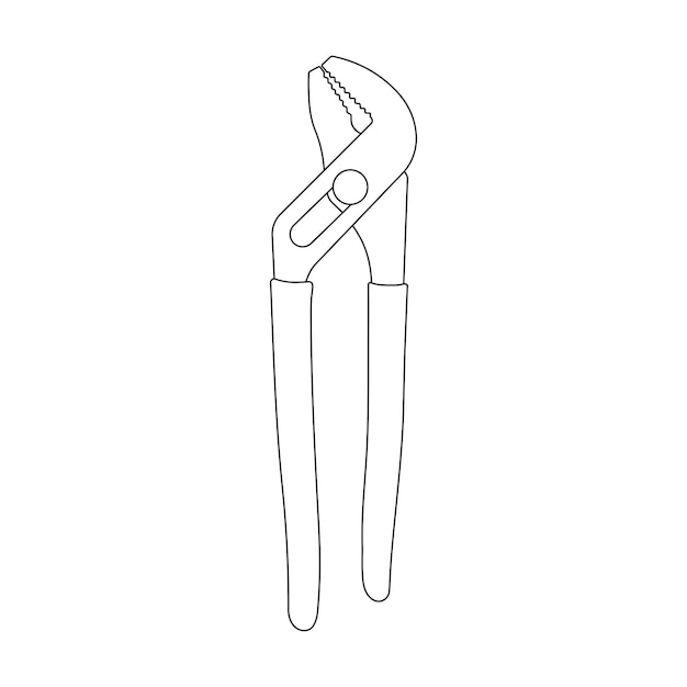 Dibujado a mano Dibujo infantil de dibujos animados Ilustración vectorial Icono de pinzas de lengua y ranura Aislado en blanco