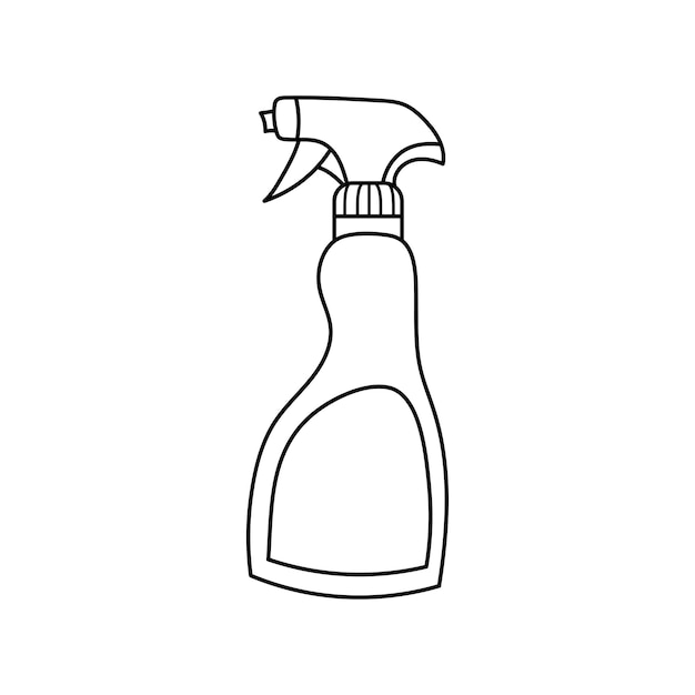 Dibujado a mano Dibujo infantil Ilustración vectorial Spray de limpieza Aislado sobre fondo blanco