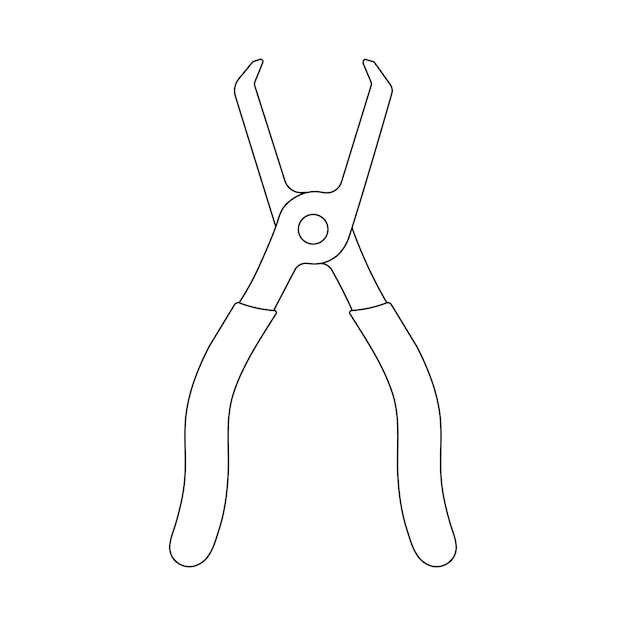 Dibujado a mano Dibujo de niños dibujado en dibujos animados Ilustración vectorial Impresión de pinzas icono Isolado en blanco