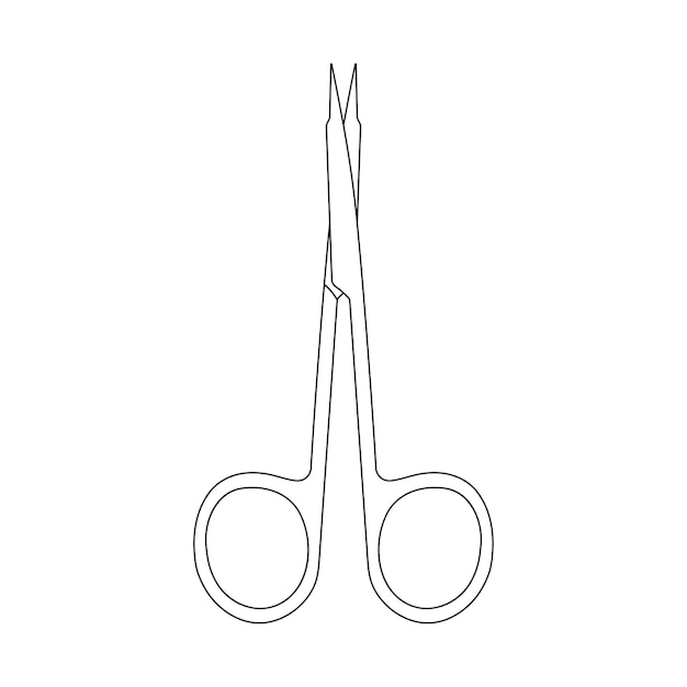 Dibujado a mano Dibujo de niños dibujos animados Ilustración vectorial tijeras de disección Aisladas en estilo doodle