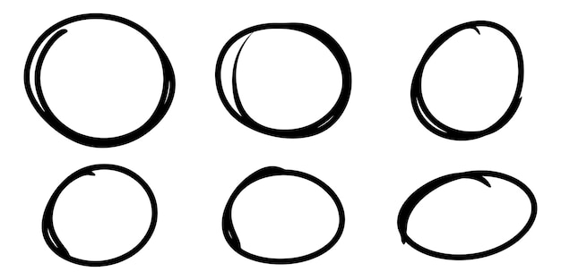 Dibujado a mano dibujos animados círculo línea vector ilustración doodle estilo de boceto para el diseño de concepto
