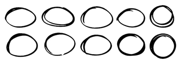 Dibujado a mano dibujos animados círculo línea vector ilustración doodle estilo de boceto para el diseño de concepto